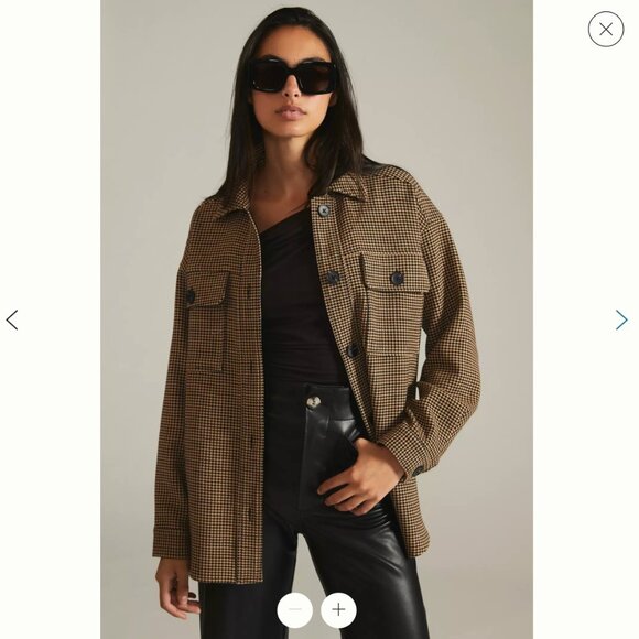 Anthropologie Current Air Shacket Houndstooth Size Large - Picture 2 of 7